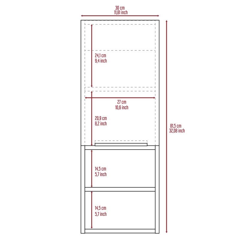 Pemberly Row Bathroom Wall Medicine Cabinet 32in High in White