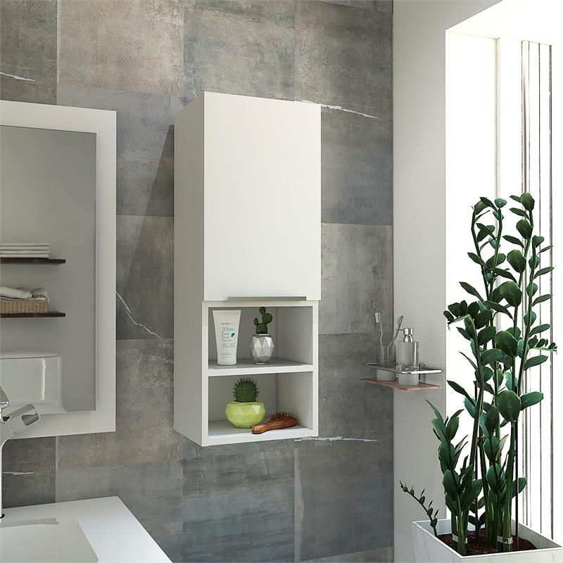 Pemberly Row Bathroom Wall Medicine Cabinet 32in High in White