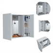 Pemberly Row Medicine Cabinet with Mirror 23.62in Wide in White