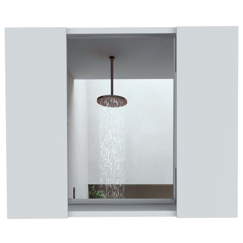 Pemberly Row Medicine Cabinet with Mirror 23.62in Wide in White