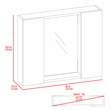Pemberly Row Medicine Cabinet with Mirror 23.62in Wide in Black