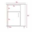 Pemberly Row Mobile Kitchen Microwave Cart with Spice Racks in Black