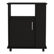Pemberly Row Mobile Kitchen Microwave Cart with Spice Racks in Black