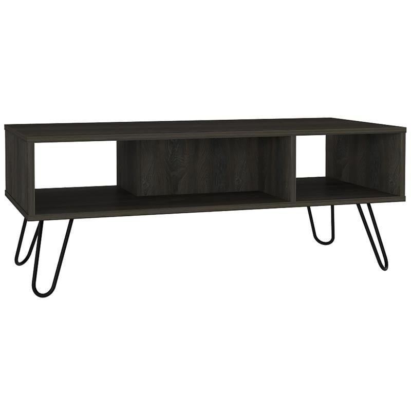 Pemberly Row Coffee Table with Hairpin Legs 39.8in Wide in Brown