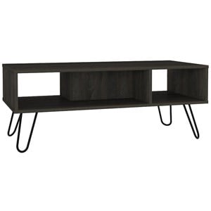 Pemberly Row Coffee Table with Hairpin Legs 39.8in Wide in Brown