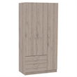 Pemberly Row 3 Door Armoire 35.4in Wide with 2 Drawers in Gray