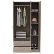Pemberly Row 3 Door Armoire 35.4in Wide with 2 Drawers in Gray