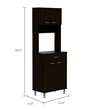 Pemberly Row Kitchen Pantry with 23.6in Microwave Counter in Black