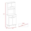 Pemberly Row Kitchen Pantry with 23.6in Microwave Counter in Black