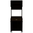 Pemberly Row Kitchen Pantry with 23.6in Microwave Counter in Black