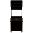 Pemberly Row Kitchen Pantry with 23.6in Microwave Counter in Black