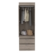 Pemberly Row 2 Door 2 Drawer Armoire with Hanging Rod in Gray