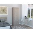 Pemberly Row 2 Door 2 Drawer Armoire with Hanging Rod in Gray