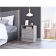 Pemberly Row Compact 2 Drawer Nightstand 19.9in High in Gray