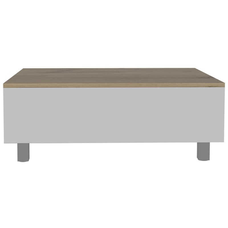 Pemberly Row Lift Top Storage Coffee Table 31.5in Wide in White