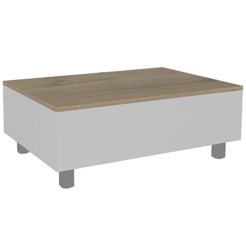Pemberly Row Lift Top Storage Coffee Table 31.5in Wide in White