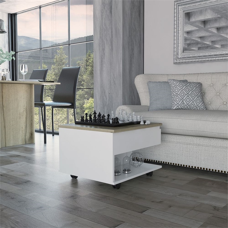 Pemberly Row Lift Top Coffee Table 21.6in Wide in Multi-Color