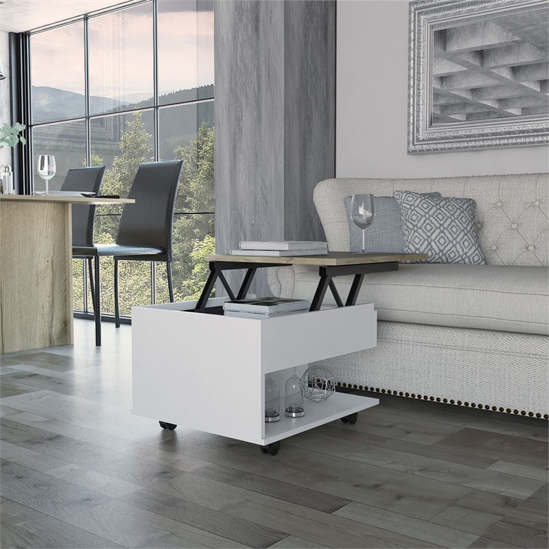 Pemberly Row Lift Top Coffee Table 21.6in Wide in Multi-Color