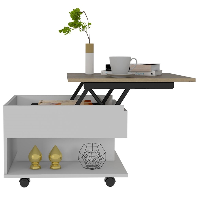 Pemberly Row Lift Top Coffee Table 21.6in Wide in Multi-Color