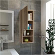 Pemberly Row Bathroom Wall Medicine Cabinet with Shelves in Brown