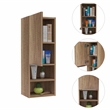 Pemberly Row Bathroom Wall Medicine Cabinet with Shelves in Brown