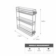 Pemberly Row 3 Tier Pull Out Kitchen Spice Rack Organizer in Silver