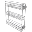 Pemberly Row 3 Tier Pull Out Kitchen Spice Rack Organizer in Silver