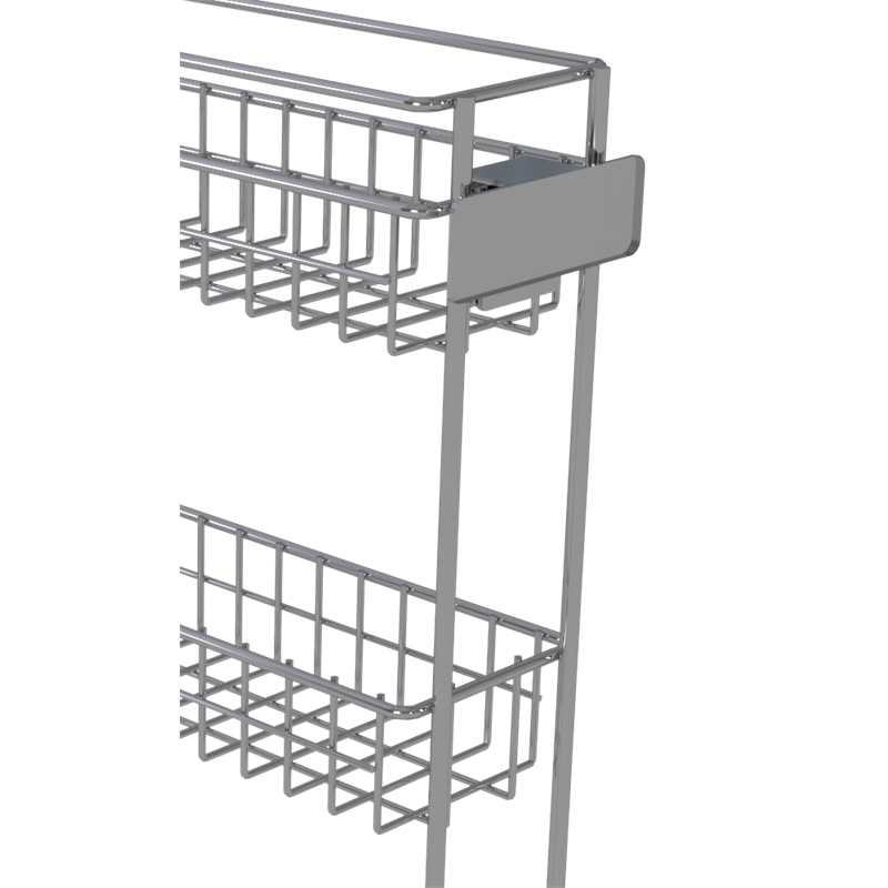 Pemberly Row 3 Tier Pull Out Kitchen Spice Rack Organizer in Silver
