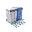 Pemberly Row Pull Out Double Waste Bin Cabinet Organizer in Silver