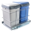 Pemberly Row Pull Out Double Waste Bin Cabinet Organizer in Silver