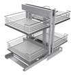 Pemberly Row Blind Corner Cabinet Pull Out Organizer in Silver