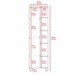 Pemberly Row Tall Linen Storage Cabinet 62.2in High in Smoky Oak