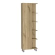 Pemberly Row Tall Linen Storage Cabinet 62.2in High in Light Oak