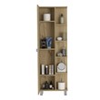 Pemberly Row Tall Linen Storage Cabinet 62.2in High in Light Oak