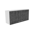 Pemberly Row Two Door Wall Cabinet 39.3in Wide in White and Smoky Oak