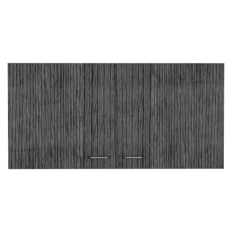 Pemberly Row Two Door Wall Cabinet 39.3in Wide in White and Smoky Oak