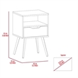 Pemberly Row Nightstand with Drawer and Shelf 24.8in High in Brown