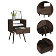 Pemberly Row Nightstand with Drawer and Shelf 24.8in High in Brown