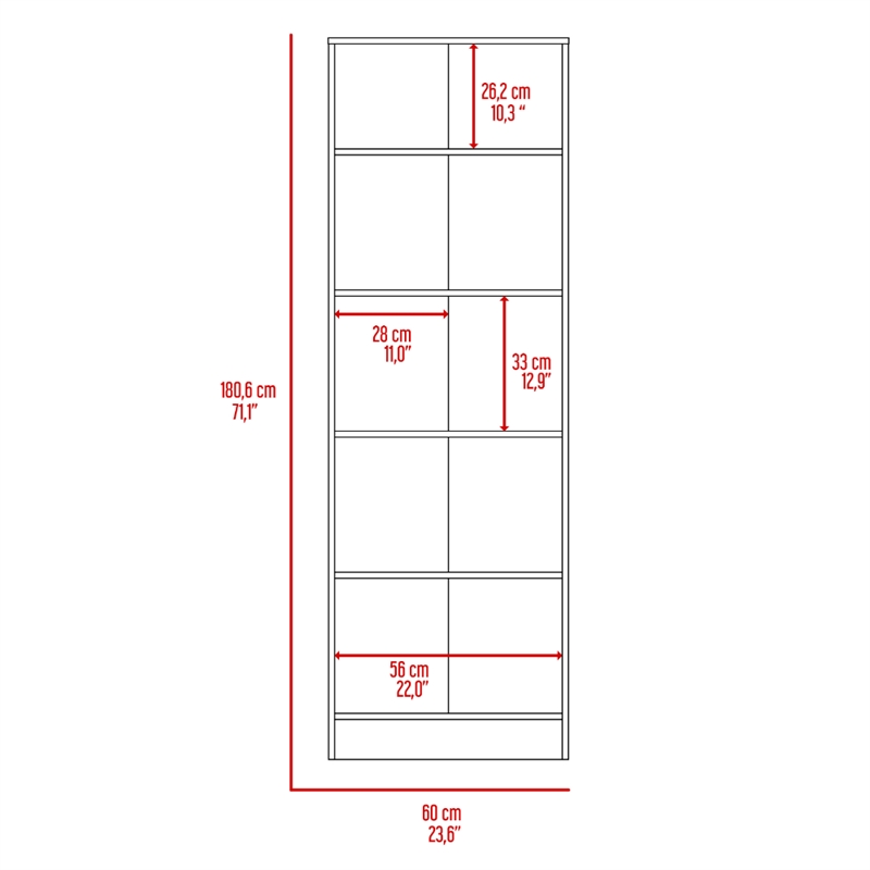 Pemberly Row 5 Shelf Multistorage Cabinet 70.8in High in Multi-Color