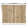 Pemberly Row Utility Sink Base Cabinet 39.3in in White and Light Oak