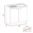Pemberly Row Freestanding Utility Sink Cabinet 39.3in in Light Grey