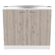 Pemberly Row Freestanding Utility Sink Cabinet 39.3in in Light Grey