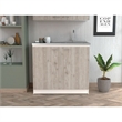 Pemberly Row Freestanding Utility Sink Cabinet 39.3in in Light Grey