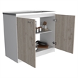 Pemberly Row Freestanding Utility Sink Cabinet 39.3in in Light Grey