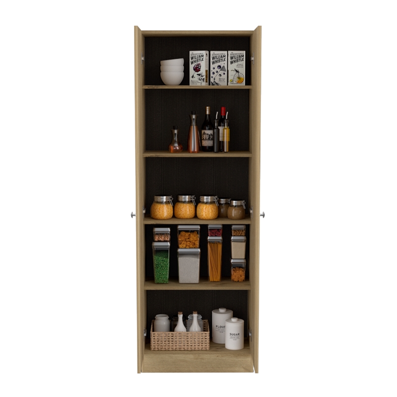 Pemberly Row 5 Shelf Multistorage Cabinet 70.8in High in Multi-Color