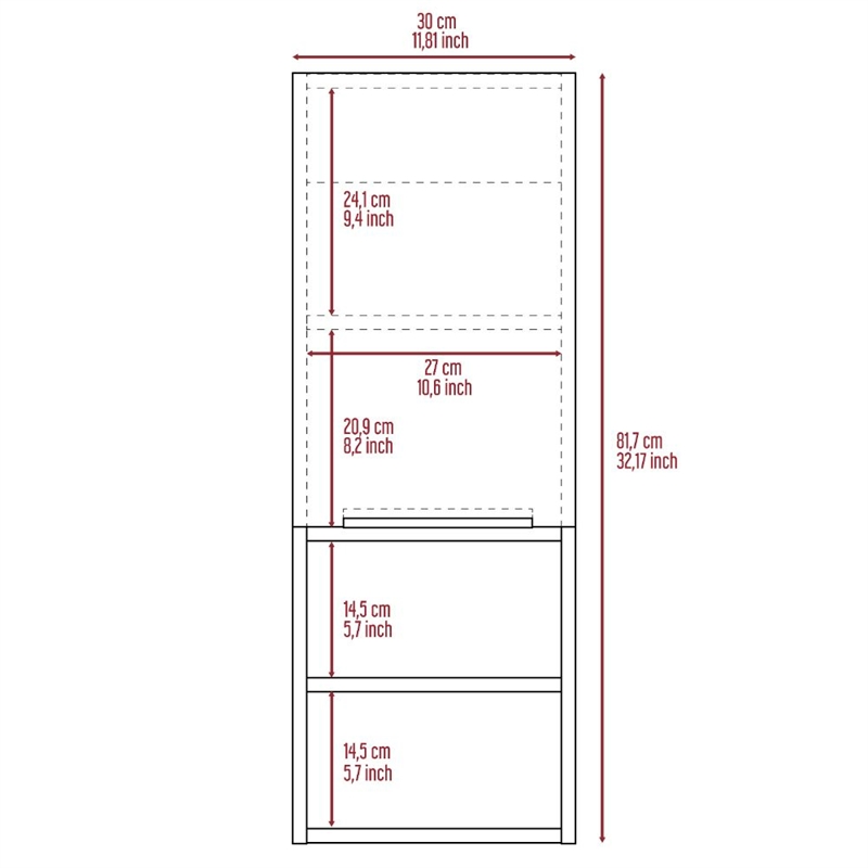 Pemberly Row Bathroom Wall Cabinet 32.17in High in Light Gray
