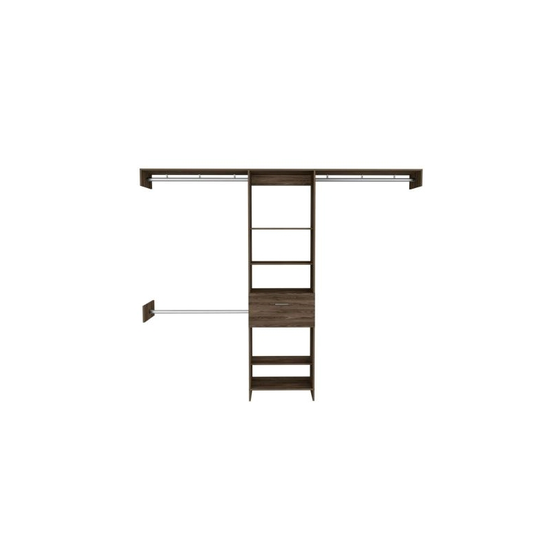 Pemberly Row Configurable Closet System 98in Wide in Dark Walnut
