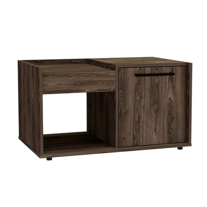 Pemberly Row Coffee Table with Drawer and Shelf 31.5in Wide in Brown