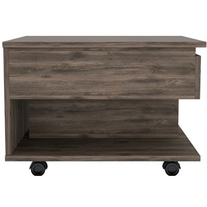 Pemberly Row Lift Top Storage Coffee Table 21.6in Wide in Brown