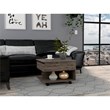 Pemberly Row Lift Top Storage Coffee Table 21.6in Wide in Brown